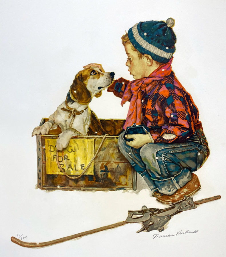 Norman Rockwell 1975 Puppy Love Set Of Four Signed Limited Edition