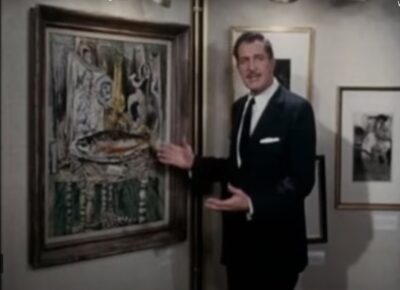 Vincent Price shows art collection